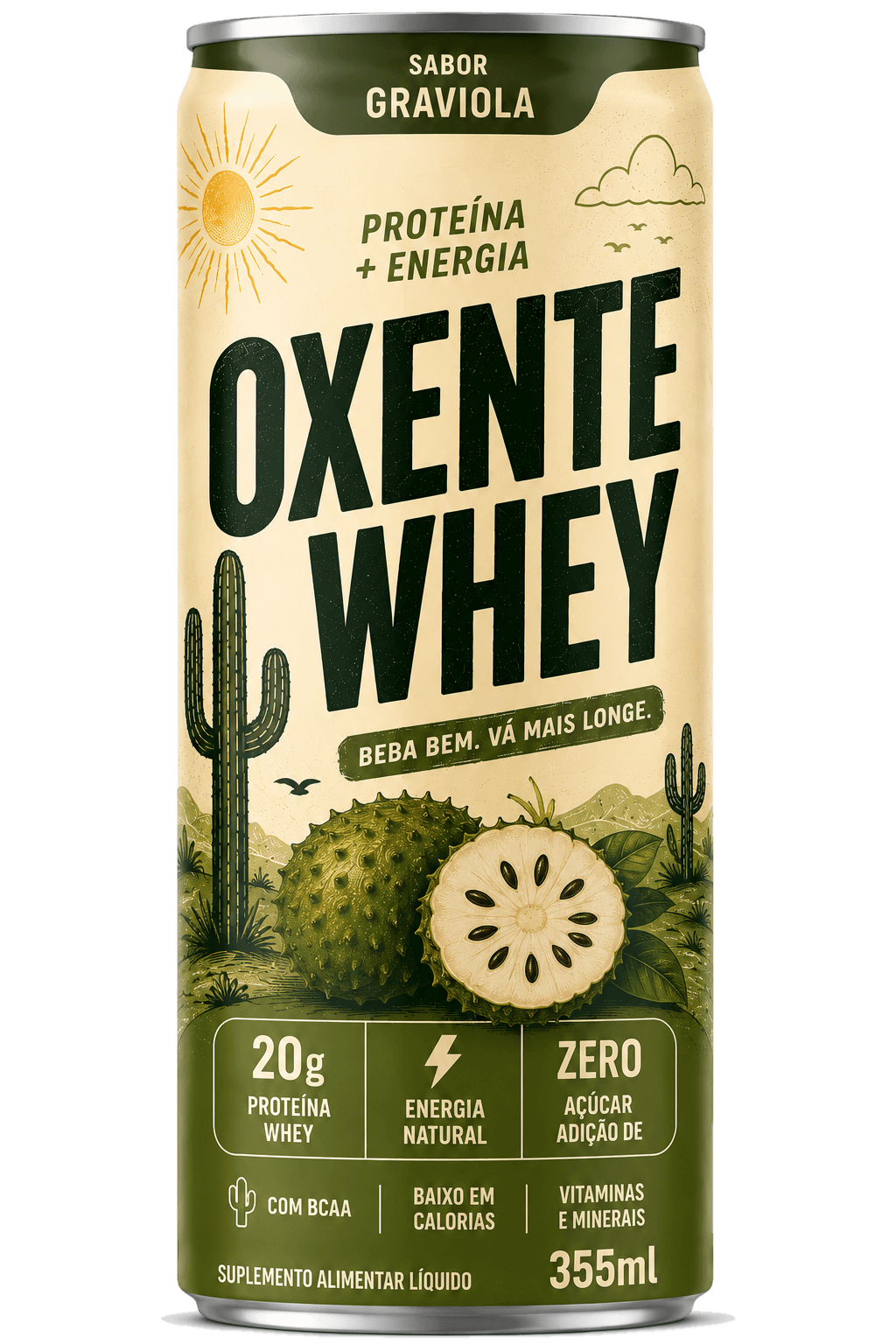 Lata Oxente Whey sabor Graviola